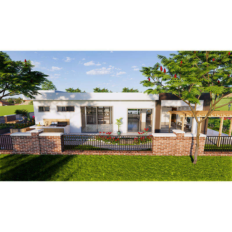 Easy Build Good Price Modern Hotel 100m2 2 Bedroom Prefab House Plans with Hot Galvanized Steel and 50-70 Year Lifespan