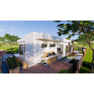 Modern Hotel Use 3 Bedroom Prefabricated House Plan with Solid 119mm Thick Sandwich Panels ISO Certified